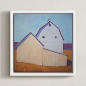 "Sensing Spring" - Art Print in Cyan Sky by Carol C. Young - Framed Canvas