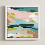 "South of France" - Art Print in Burnt Orange by Katie Craig - Framed Canvas