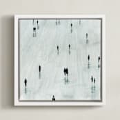 "Sombras" - Art Print in Grey by Lulaloo - Framed Canvas