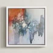 "Don't Stop Making Mistakes" - Art Print in Glacial Blue by Christine Olmstead - Framed Canvas