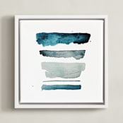 "of land and sea - deep" - Art Print in Aqua by Kiana Lee - Framed Canvas
