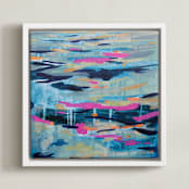"Tilt Shift" - Art Print in Fuschia by Kelly Johnston - Framed Canvas