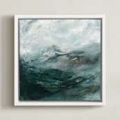 "Ice Canyon" - Art Print in Mist by Mya Bessette - Framed Canvas