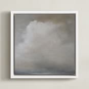 "Quiet Dawn" - Art Print in cloud white by Kelly Money - Framed Canvas