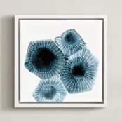 "fossilized rock" - Art Print in Dark Ocean by Tanya Lee of Frooted Design - Framed Canvas