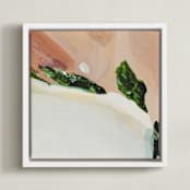 "Uma" - Art Print in Peachy Pink by Mande Calhoun - Framed Canvas