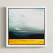 "Golden Grain" - Art Print in Golden Sienna by Amy Hall - Framed Canvas