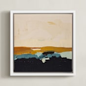 "Yellow Seascape" - Art Print in White by Caryn Owen - Framed Canvas