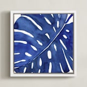 "Azul II" - Art Print in White by Luz Alliati - Framed Canvas