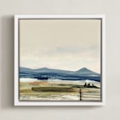 "Brownstein II" - Art Print in Field by Mande Calhoun - Framed Canvas
