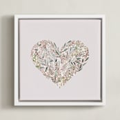 "Burstin Heart" - Art Print in sand by Petra Kern - Framed Canvas