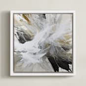 "Today, I Choose Palette Knives" - Art Print in warm neutrals by Teodora Guererra - Framed Canvas