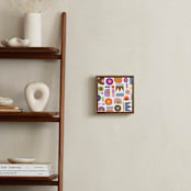 "Retro Geometric Shapes" - Art Print in Panna Cotta by Lee-Anne Schmidt - In a Room