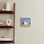 "Main Road Barn" - Art Print in Robin's Egg by Carol C. Young - In a Room