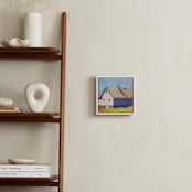 "Saffron and Blue Shade" - Art Print in Deep Saffron by Carol C. Young - In a Room