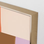 "Playfield" - Art Print in Peach, tomato and lilac by Francesca Iannaccone - Frame Close-up