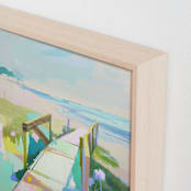 "Barefoot Blue-Jean Day" - Art Print in Marsh by Julie Chi - Frame Close-up