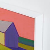 "Salmon Skies" - Art Print in Salmon Pink by Carol C. Young - Frame Close-up