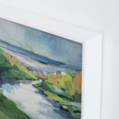 "River Flow" - Art Print in La mer by Alysia Quisenberry - Frame Close-up