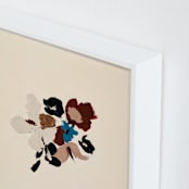 "Creamy Abstract Botanical" - Art Print in Creamy Yellow Beige by Caryn Owen - Frame Close-up