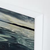 "On the Sound" - Art Print in Teal Blue by Kelly Johnston - Frame Close-up