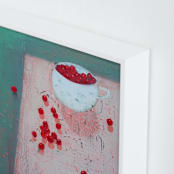 "Berries in a Cup" - Art Print in Sunlit sea by Ayna Paisley - Frame Close-up
