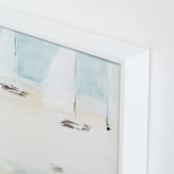 "Ahoy" - Art Print in Salt Water Blue by Mande Calhoun - Frame Close-up