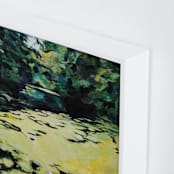 "Merge" - Art Print in Yellow Green by Kelly Johnston - Frame Close-up