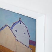 "Sensing Spring" - Art Print in Cyan Sky by Carol C. Young - Frame Close-up