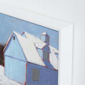 "Linen Snow" - Art Print in Ice Blue by Carol C. Young - Frame Close-up