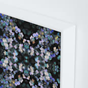 "Pansy painting - mirrored" - Art Print in Violet and turquoise by Oana Prints - Frame Close-up