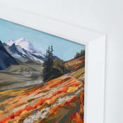 "Mount Baker in Autumn" - Art Print in Autumn Flame by Khara Ledonne - Frame Close-up