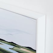 "County Road River Bank" - Art Print in Emerald green by Rebecca King - Frame Close-up