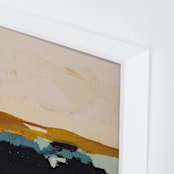 "Yellow Seascape" - Art Print in White by Caryn Owen - Frame Close-up
