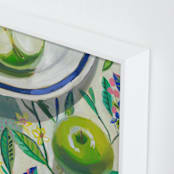 "Garden Party I" - Art Print in Lime Green by Jenny Westenhofer - Frame Close-up