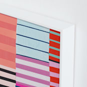 "Coral, Blue and Purple Too" - Art Print in Cool Coral by Katie Craig - Frame Close-up
