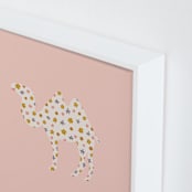 "Happy Camel" - Art Print in Bubblegum by Ellen Schlegelmilch - Frame Close-up