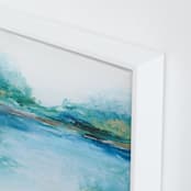 "Reaching Through the Fog" - Art Print in Aqua by Laura Morris - Frame Close-up