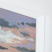 "Clouds at Sunset " - Art Print in peach orange by Shina Choi - Frame Close-up