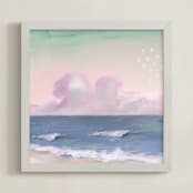 "Saltwater Song" - Art Print in Cool Pastels by Lindsay Wilkins - Framed