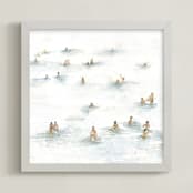 "To the beach" - Art Print in blue sea by Lulaloo - Framed