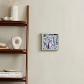 "Abstract multicolour brushed painting" - Art Print in Light blue by Oana Prints - In a Room