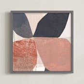 "Pinwheel Flowers I" - Art Print in Terracota Blush by Jaqui Falkenheim - Framed