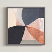 "Pinwheel Flowers II" - Art Print in Terracota Blush by Jaqui Falkenheim - Framed