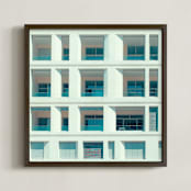 "french squares" - Art Print in Blue White by Jacob Loafman - Framed