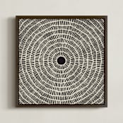 "Starburst" - Art Print in Apricot White on Blackcurrant by Leanne Friedberg - Framed