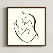 "Mama's arms" - Art Print in monochrome by Keely Norton Owendoff - Framed