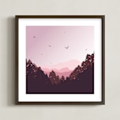 "Paradise" - Art Print in Sunset Pink by Amy Ngo - Framed