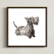 "Scottie" - Art Print in Black by Lauren Rogoff - Framed