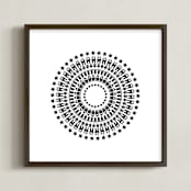 "Robot Mandala" - Art Print in Midnight Black by Jan Shepherd - Framed